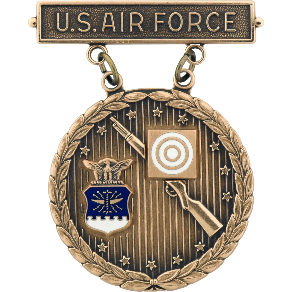 Promo ❤️ Ira Green, Inc Air Force Bronze Excellence Competition Rifleman With Wreath Large Badge ✨ 3 Promo ❤️ Ira Green, Inc Air Force Bronze Excellence Competition Rifleman With Wreath Large Badge ✨