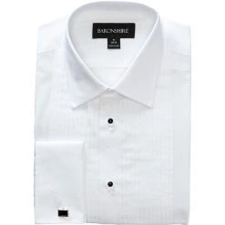 Discount ✨ Other Brands Commercial Men's White Formal Tuxedo Pleated ⌛ Dress 😉 Shirt ⌛